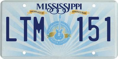 MS license plate LTM151