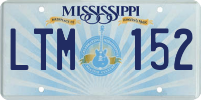 MS license plate LTM152
