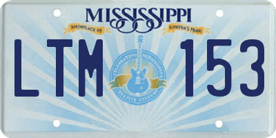 MS license plate LTM153