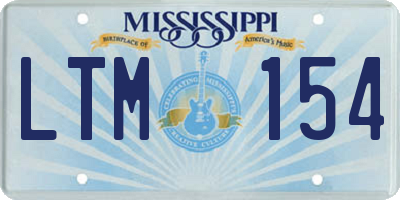 MS license plate LTM154