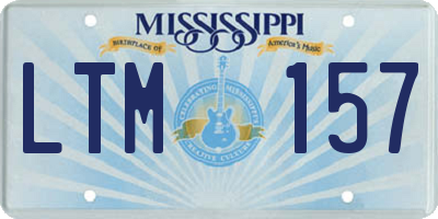 MS license plate LTM157