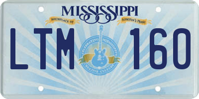 MS license plate LTM160