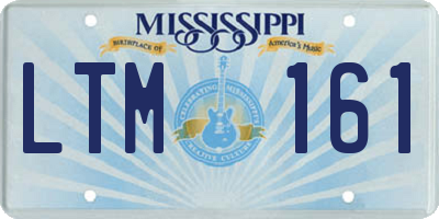 MS license plate LTM161