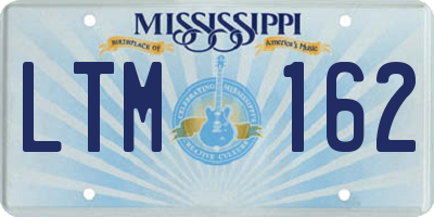 MS license plate LTM162