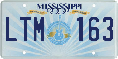 MS license plate LTM163
