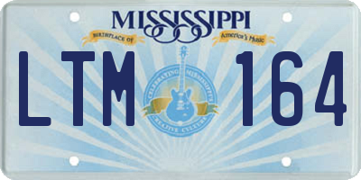 MS license plate LTM164