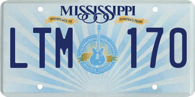 MS license plate LTM170