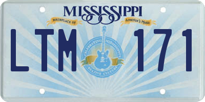 MS license plate LTM171