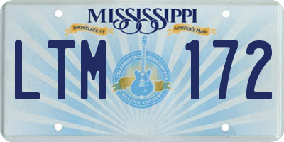 MS license plate LTM172