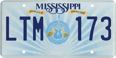 MS license plate LTM173