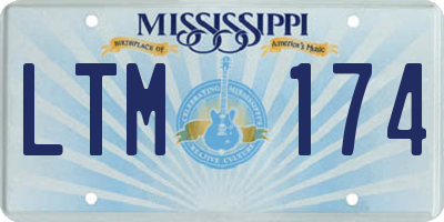 MS license plate LTM174