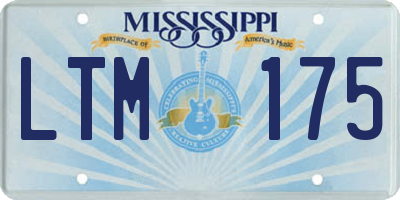 MS license plate LTM175