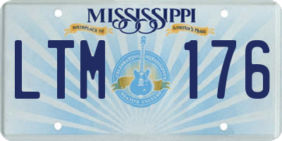 MS license plate LTM176