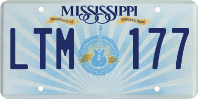 MS license plate LTM177