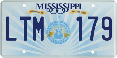 MS license plate LTM179