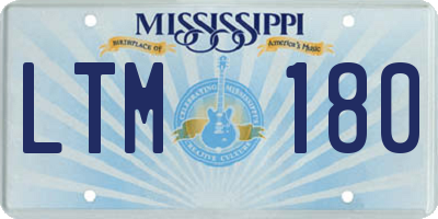 MS license plate LTM180