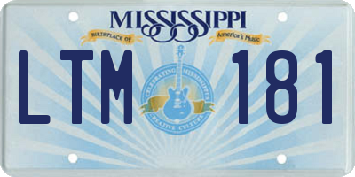 MS license plate LTM181