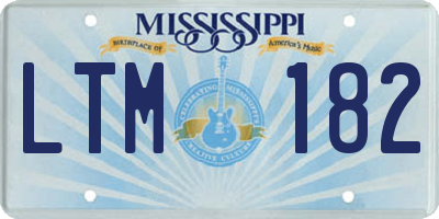 MS license plate LTM182