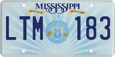 MS license plate LTM183