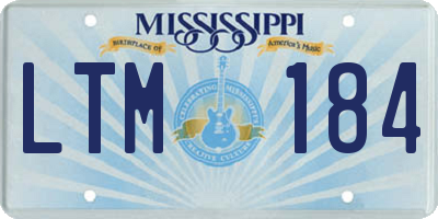 MS license plate LTM184
