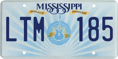 MS license plate LTM185