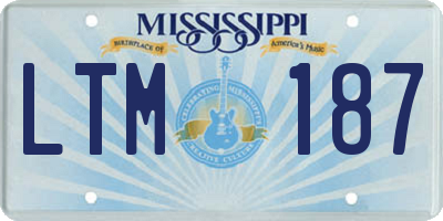 MS license plate LTM187