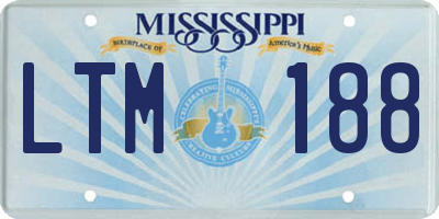 MS license plate LTM188