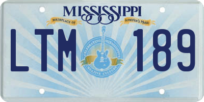 MS license plate LTM189
