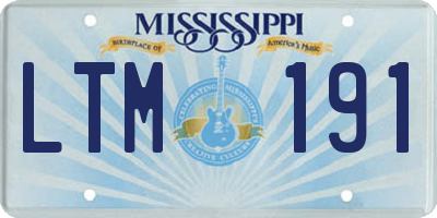 MS license plate LTM191