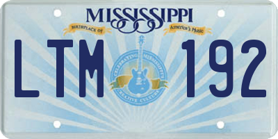 MS license plate LTM192