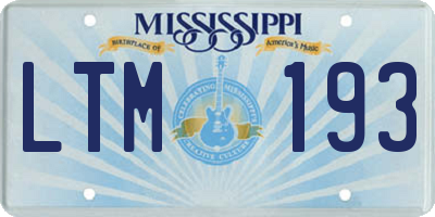 MS license plate LTM193