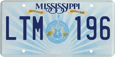 MS license plate LTM196