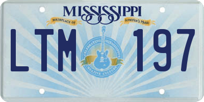 MS license plate LTM197