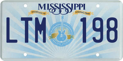 MS license plate LTM198