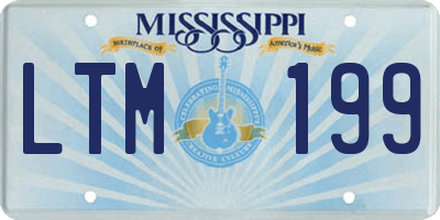 MS license plate LTM199