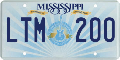 MS license plate LTM200