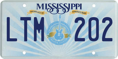 MS license plate LTM202