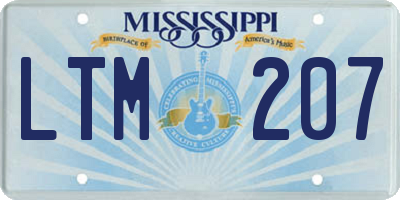 MS license plate LTM207