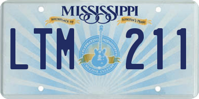 MS license plate LTM211