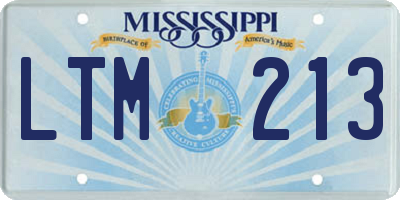 MS license plate LTM213