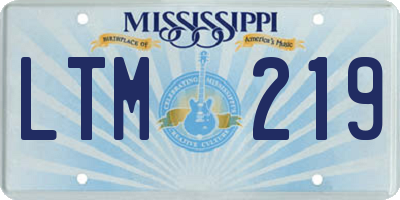 MS license plate LTM219
