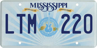 MS license plate LTM220