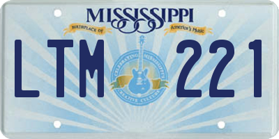 MS license plate LTM221