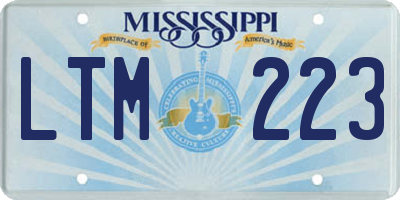MS license plate LTM223