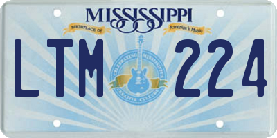 MS license plate LTM224