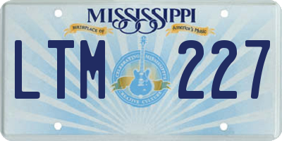 MS license plate LTM227