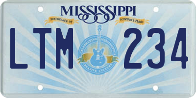 MS license plate LTM234
