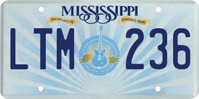 MS license plate LTM236