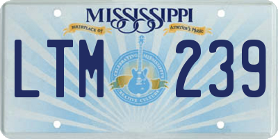 MS license plate LTM239