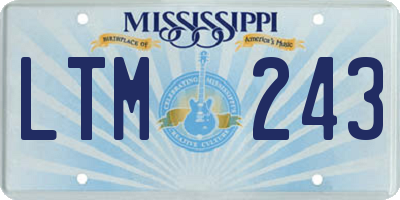 MS license plate LTM243